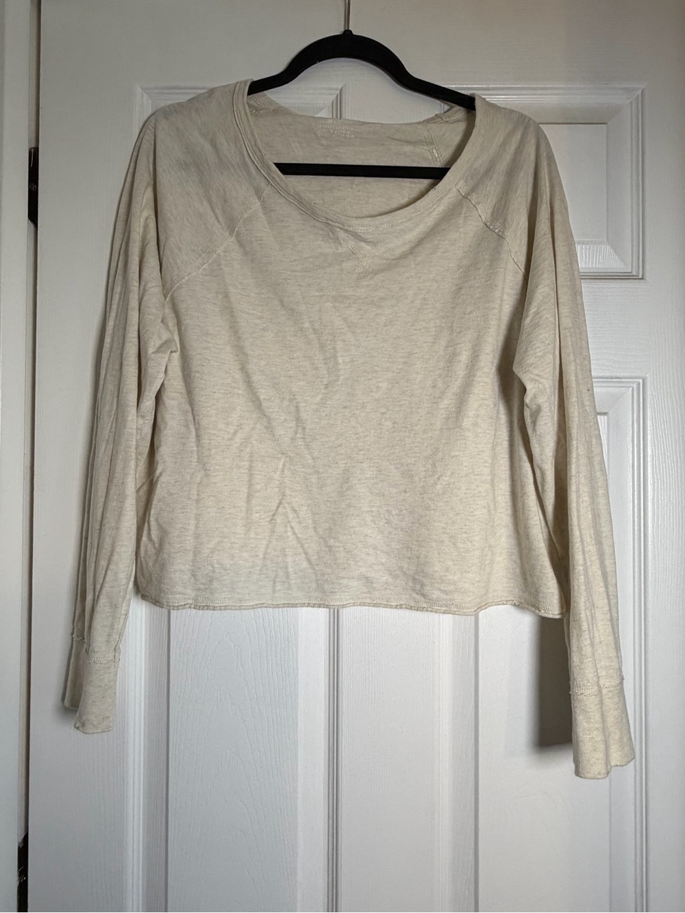 Aerie Women's Long Sleeve Crop Top - Cream